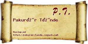 Pakurár Tünde névjegykártya